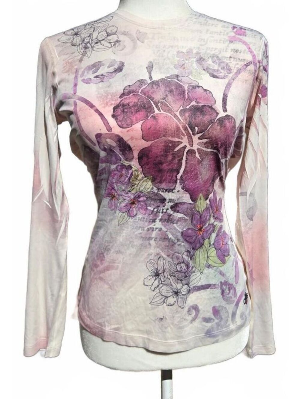 Vintage 2000s Y2K Hot Chillys Graphic Print Base Layer Long Sleeve Shirt